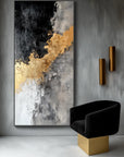 Multicolor Fractured Light - Vertical Abstract Oil Painting For Living Room Decor - Artwallpainting
