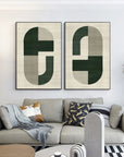 Multicolor Geometric Harmony Modern Minimalist Canvas Art Set Of 2 - Artwallpainting