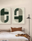 Multicolor Geometric Harmony Modern Minimalist Canvas Art Set Of 2 - Artwallpainting