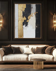 Multicolor Gold Stripe Abstract Art Canvas Painting For Home Decoration - Artwallpainting