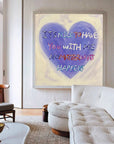 Multicolor Heartfelt Abstract Oil Painting Inspirational Text Art For Walls - Artwallpainting