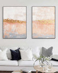 Multicolor Horizon Abstract Painting Set Of 2 - Artwallpainting