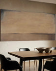 Multicolor Horizon Of Silence - Minimalist Wabi-Sabi Abstract Oil Painting In Earth Tones - Artwallpainting