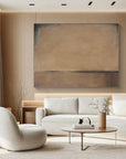 Multicolor Horizon Of Silence - Minimalist Wabi-Sabi Abstract Oil Painting In Earth Tones - Artwallpainting