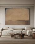 Multicolor Horizon Of Silence - Minimalist Wabi-Sabi Abstract Oil Painting In Earth Tones - Artwallpainting