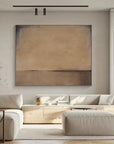 Multicolor Horizon Of Silence - Minimalist Wabi-Sabi Abstract Oil Painting In Earth Tones - Artwallpainting