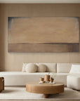 Multicolor Horizon Of Silence - Minimalist Wabi-Sabi Abstract Oil Painting In Earth Tones - Artwallpainting