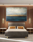 Multicolor Horizon’S Hush-Deep-Sea Gilding Texture Oil Painting Wall Art For Modern Interior Design - Artwallpainting