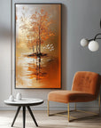 Multicolor Island Of Autumn - Vertical Landscape Oil Painting - Artwallpainting
