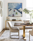 Multicolor Joy Of Winter Slopes - Skiing Theme Textured Oil Painting - Artwallpainting