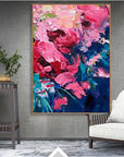 Multicolor Kiss Of Spring-Modern Abstract Thick Painted Floral Wall Art - Artwallpainting