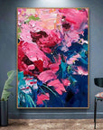 Multicolor Kiss Of Spring-Modern Abstract Thick Painted Floral Wall Art - Artwallpainting