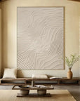 Multicolor Large Beige Abstract Canvas Painting - Artwallpainting
