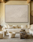 Multicolor Large Beige Abstract Canvas Painting - Artwallpainting