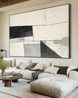 Multicolor Large Grey Beige Canvas Abstract Painting - Artwallpainting