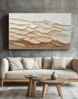 Multicolor Layered Sand Dunes Textured Abstract Canvas - Modern Minimalist Art - Artwallpainting
