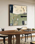 Multicolor Layers Of Time - Modern Green Abstract Oil Painting With Texture - Artwallpainting