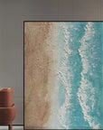 Multicolor Light Tone Beach Art Canvas Painting For Home Decoration - Artwallpainting