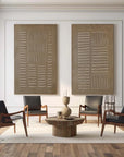 Multicolor Linear Balance Textured Abstract Canvas Duo Set Of 2 - Artwallpainting