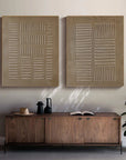 Multicolor Linear Balance Textured Abstract Canvas Duo Set Of 2 - Artwallpainting