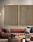 Multicolor Linear Balance Textured Abstract Canvas Duo Set Of 2 - Artwallpainting