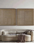 Multicolor Linear Balance Textured Abstract Canvas Duo Set Of 2 - Artwallpainting