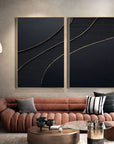 Multicolor Midnight Elegance Abstract Painting Set Of 2 - Artwallpainting