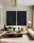 Multicolor Midnight Flow Abstract Textured Canvas Duo Set Of 2 - Artwallpainting