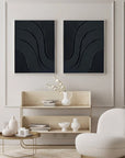 Multicolor Midnight Flow Abstract Textured Canvas Duo Set Of 2 - Artwallpainting
