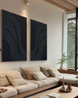 Multicolor Midnight Flow Abstract Textured Canvas Duo Set Of 2 - Artwallpainting