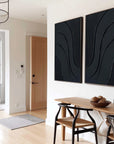 Multicolor Midnight Flow Abstract Textured Canvas Duo Set Of 2 - Artwallpainting