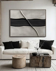 Multicolor Minimalist Abstract Textured Wall Art - Modern Neutral Vertical Canvas - Artwallpainting