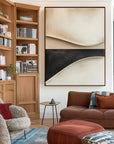 Multicolor Minimalist Curved Abstract Painting - Edge Of Balance - Artwallpainting