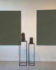 Multicolor Minimalist Olive Green Textured Wall Art Set Of 2 - Artwallpainting