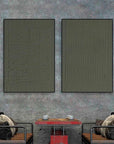 Multicolor Minimalist Olive Green Textured Wall Art Set Of 2 - Artwallpainting