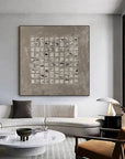 Multicolor Minimalist Textured Abstract Grid Wall Art - Artwallpainting