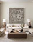 Multicolor Minimalist Textured Abstract Grid Wall Art - Artwallpainting