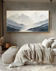 Multicolor Minimalist Textured Mountain Landscape Art - Gray And White - Artwallpainting