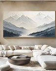 Multicolor Minimalist Textured Mountain Landscape Art - Gray And White - Artwallpainting