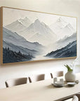 Multicolor Minimalist Textured Mountain Landscape Art - Gray And White - Artwallpainting
