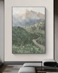 Multicolor Misty Mountain Path Abstract Painting - Artwallpainting