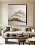 Multicolor Misty Peaks-Modern Interior Design With Brown And Mountain Texture Wall Art - Artwallpainting