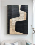 Multicolor Modern Abstract Pathways Textured Canvas - Artwallpainting