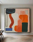 Multicolor Modern Harmony - Geometric Abstract Color Block Oil Painting - Artwallpainting
