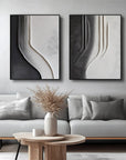 Multicolor Monochrome Elegance Textured Abstract Art - Artwallpainting