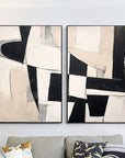 Multicolor Monochrome Harmony Diptych Set Of 2 - Artwallpainting