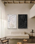 Multicolor Monochrome Rhythm Abstract Line Canvas Duo Set Of 2 - Artwallpainting