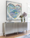 Multicolor Multilingual Love Heart Abstract Painting Inspiring Wall Art Decor - Artwallpainting
