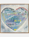 Multicolor Multilingual Love Heart Abstract Painting Inspiring Wall Art Decor - Artwallpainting