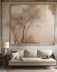 Multicolor Neutral Toned Nature Wall Art Minimalist Tree Canvas For Interiors - Artwallpainting